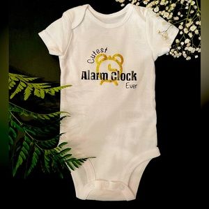 Short Sleeve Onesie, Cutest Alarm Clock Ever, One-Piece Infant Baby Bodysuit